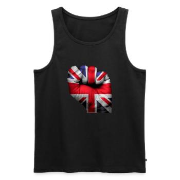 Fist Angleterre - Débardeur bio Premium Homme - noir - Devant - AI Model Male 178 light (178cm)