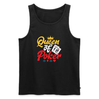Queen Of Poker Card Player Gambling - Men's Premium Organic Tank Top - black - Front - Michal (187cm)