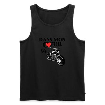 coeur moto - Débardeur bio Premium Homme - noir - Devant - Michal (187cm)
