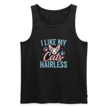 Sphynx Hairless Cats Cute Cat Lover Dad Mom - Men's Premium Organic Tank Top - black - Front - Michal (187cm)