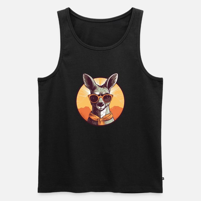 Känguru, Beuteltier, Känguruh, Wallaby - Männer Premium Bio Tank Top - Schwarz