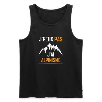 J PEUX PAS J AI ALPINISME - Débardeur bio Premium Homme - noir - Devant - AI Model Male 178 light (178cm)