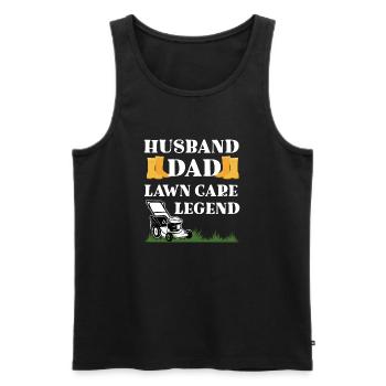Husband dad lawn care legend funny gift gardener - Débardeur bio Premium Homme - noir - Devant - Michal (187cm)