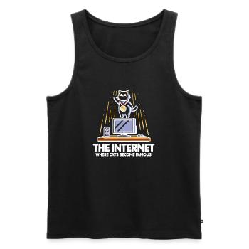 L’Internet où les chats deviennent célèbres - Débardeur bio Premium Homme - noir - Devant - Michal (187cm)