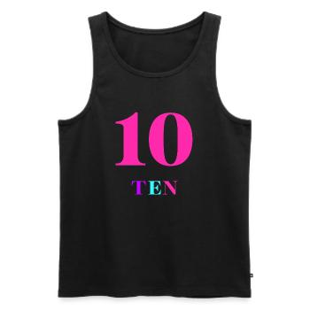 Zehn-10-jähriges Jubiläum - Männer Premium Bio Tank Top - Schwarz - Vorne - Michal (187cm)