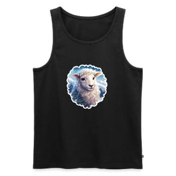 Weihnachtslamm - Männer Premium Bio Tank Top - Schwarz - Vorne - AI Model Male 178 light (178cm)