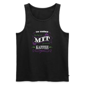 geek geschenk bday lieben coffeeshop geschenkidee - Männer Premium Bio Tank Top - Schwarz - Vorne - Michal (187cm)