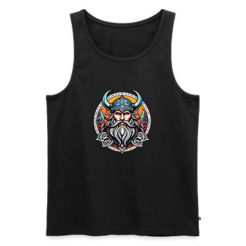 Wikinger Odin Thor Walhalla - Männer Premium Bio Tank Top - Schwarz - Vorne - AI Model Male 178 light (178cm)