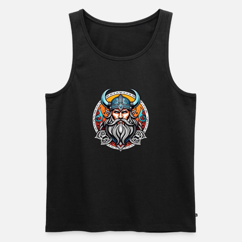 Wikinger Odin Thor Walhalla - Männer Premium Bio Tank Top - Schwarz