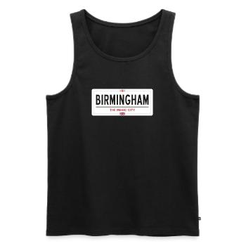 Panneau de nom de lieu de Birmingham - Débardeur bio Premium Homme - noir - Devant - Michal (187cm)