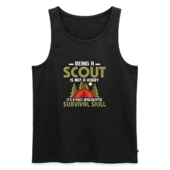 Apocalypse Ready: Scout Skills Mastery Tee - Men's Premium Organic Tank Top - black - Front - AI Model Male 178 light (178cm)