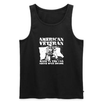 Army War Military Uniform Force Soldier Camouflage - Men's Premium Organic Tank Top - black - Front - Michal (187cm)