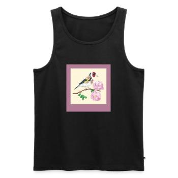 240102 Bird 3 - Men's Premium Organic Tank Top - black - Front - AI Model Male 178 light (178cm)