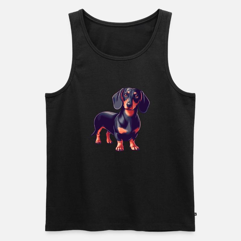 Schwarzer Dackel / Zwarte Teckel - Männer Premium Bio Tank Top - Schwarz