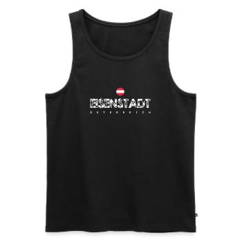 Henstadt, Österreich, Distressed Typografie - Männer Premium Bio Tank Top - Schwarz - Vorne - AI Model Male 178 light (178cm)