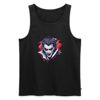 Vampir / Dracula / Blutsauger / Halloween / Mythos - Männer Premium Bio Tank Top - Schwarz - Vorne - AI Model Male 178 light (178cm)