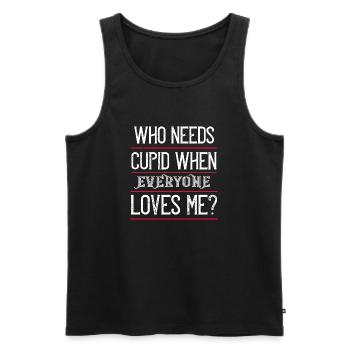 Wer braucht Amor, wenn mich alle lieben - Männer Premium Bio Tank Top - Schwarz - Vorne - AI Model Male 178 light (178cm)
