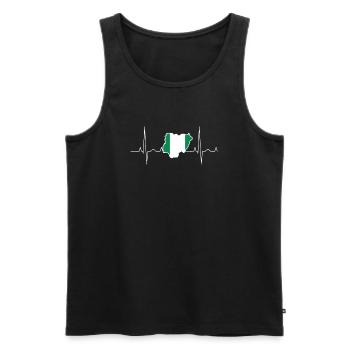 Nigeria Herzschlag - Männer Premium Bio Tank Top - Schwarz - Vorne - Michal (187cm)