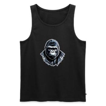 Gorilla mit Goldkette - Männer Premium Bio Tank Top - Schwarz - Vorne - AI Model Male 178 light (178cm)