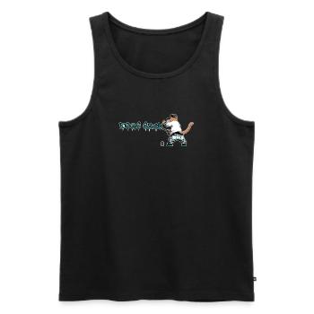 chat graffiti dogs suck - Débardeur bio Premium Homme - noir - Devant - Michal (187cm)