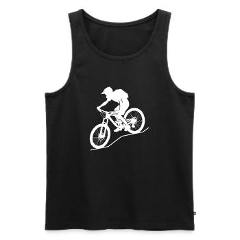 Dynamischer Mountainbiker - Männer Premium Bio Tank Top - Schwarz - Vorne - AI Model Male 178 light (178cm)