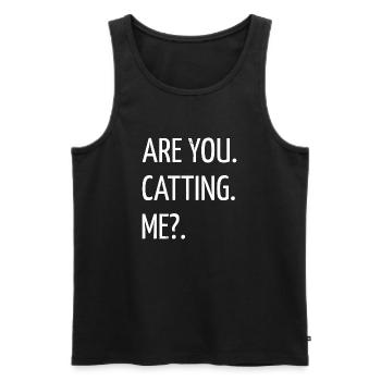 Humour Chat Mode de vie Chat Chat Comportement Chat Faits - Débardeur bio Premium Homme - noir - Devant - AI Model Male 178 light (178cm)