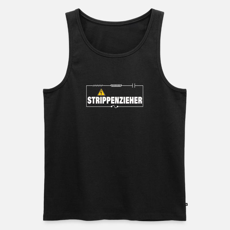 STRIPPENZIEHER - Männer Premium Bio Tank Top - Schwarz