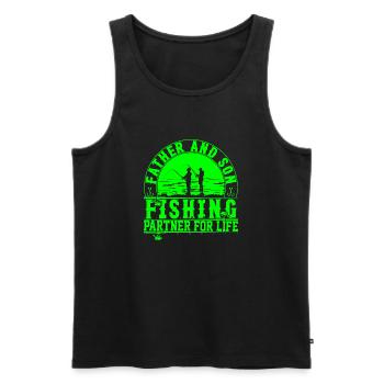 fish, fish, fishing, lake, sea, fishing, fauna, exotic - Men's Premium Organic Tank Top - black - Front - AI Model Male 178 light (178cm)