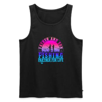 fish, fish, fishing, lake, sea, fishing, fauna, exotic - Men's Premium Organic Tank Top - black - Front - AI Model Male 178 light (178cm)