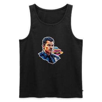 Polizei / Einsatz / Beruf / Job / Einsatzkräfte - Männer Premium Bio Tank Top - Schwarz - Vorne - AI Model Male 178 light (178cm)