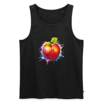 apfel - Männer Premium Bio Tank Top - Schwarz - Vorne - AI Model Male 178 light (178cm)