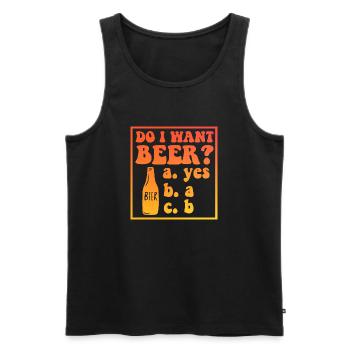 I Want Beer Funny - Männer Premium Bio Tank Top - Schwarz - Vorne - Michal (187cm)