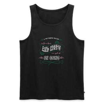 cool funny sayings happy art weightless - Männer Premium Bio Tank Top - Schwarz - Vorne - Michal (187cm)