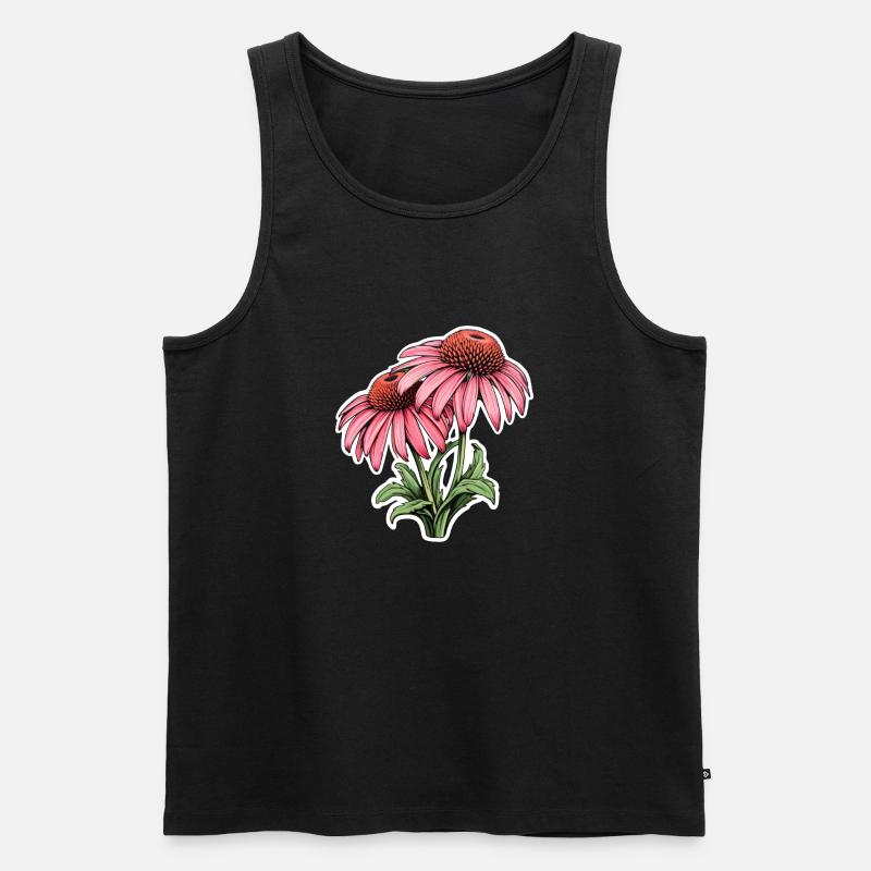 Echinacea 2 Blüten - Männer Premium Bio Tank Top - Schwarz