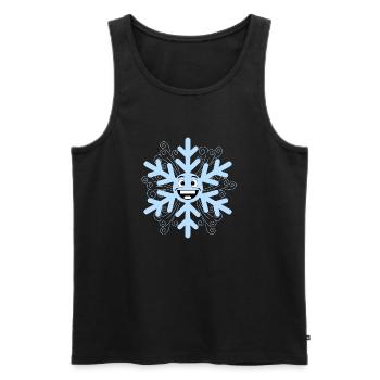 Flocon de neige heureux - Débardeur bio Premium Homme - noir - Devant - AI Model Male 178 light (178cm)