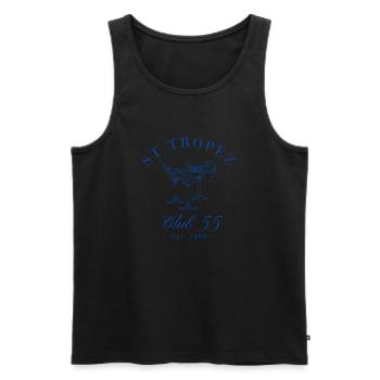 St Tropez Club 55 - Débardeur bio Premium Homme - noir - Devant - AI Model Male 178 light (178cm)