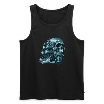 Piraten - Männer Premium Bio Tank Top - Schwarz - Vorne - Michal (187cm)