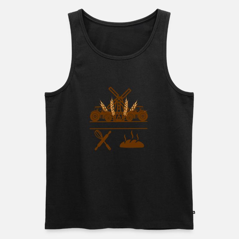 Bäckerei oder Bäckerei-Logo - Männer Premium Bio Tank Top - Schwarz