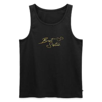 Best Sister gold - Männer Premium Bio Tank Top - Schwarz - Vorne - Michal (187cm)
