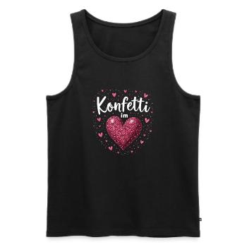 Konfetti im Herzen - Männer Premium Bio Tank Top - Schwarz - Vorne - Michal (187cm)