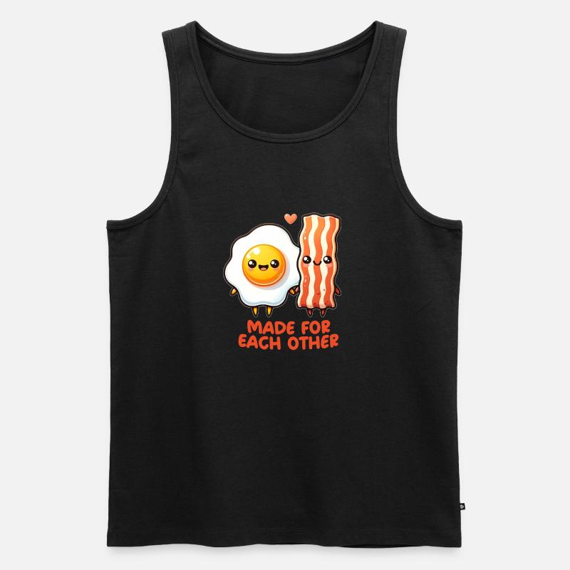 Egg and bacon - Men's Premium Organic Tank Top - black