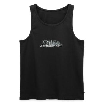 wolf - Men's Premium Organic Tank Top - black - Front - AI Model Male 178 light (178cm)