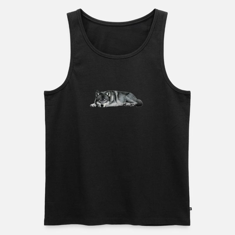 wolf - Männer Premium Bio Tank Top - Schwarz