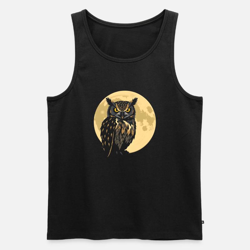 Eule - Männer Premium Bio Tank Top - Schwarz