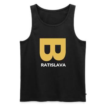 Bratislava T-Shirt - Männer Premium Bio Tank Top - Schwarz - Vorne - AI Model Male 178 light (178cm)