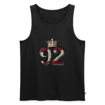 92 Number Krone - Men's Premium Organic Tank Top - black - Front - AI Model Male 178 light (178cm)