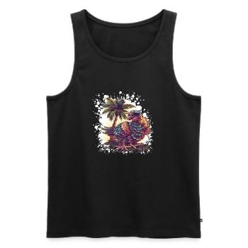 Truthan Insel Palme - Männer Premium Bio Tank Top - Schwarz - Vorne - AI Model Male 178 light (178cm)