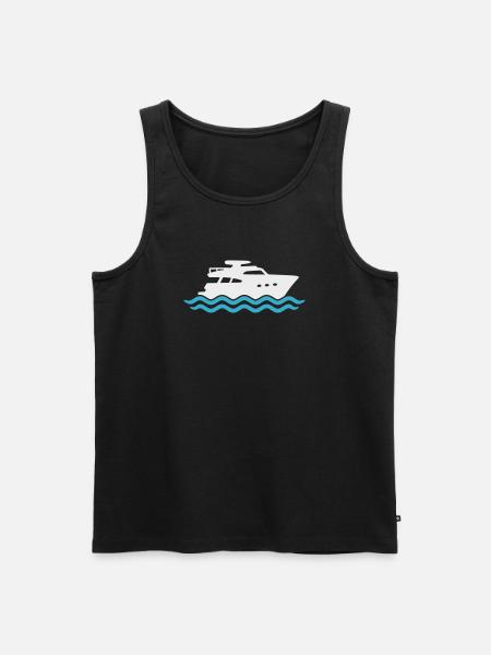 Yacht Silhouette Motorboot - Männer Premium Bio Tank Top - Schwarz