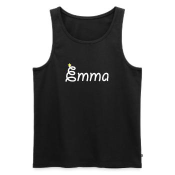 Emma - Männer Premium Bio Tank Top - Schwarz - Vorne - AI Model Male 178 light (178cm)