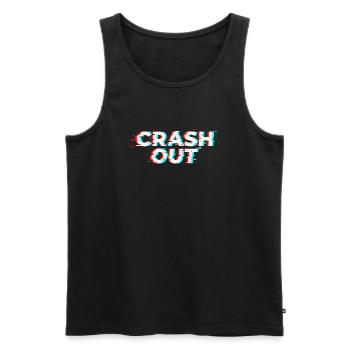Crash Out - Glitch Style White Red Cyan - Men's Premium Organic Tank Top - black - Front - AI Model Male 178 light (178cm)